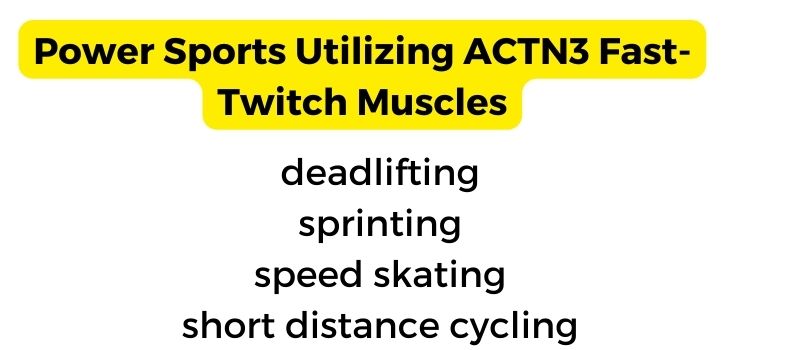 shows powersports deadlifting, sprinting, speed skating, short distance cycling