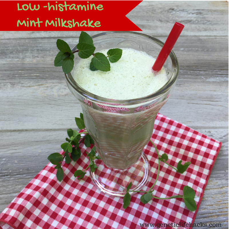 Low Histamine Mint Milkshake with Luteolin and Pea Shoots