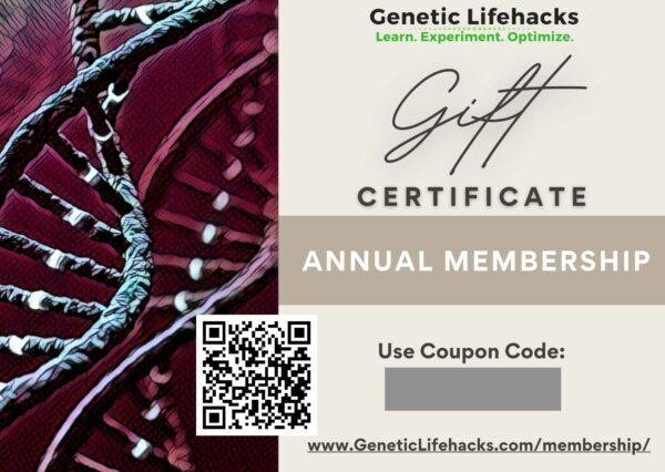 Gift Certificate - Genetic Lifehacks Consultation Report and Annual Membership